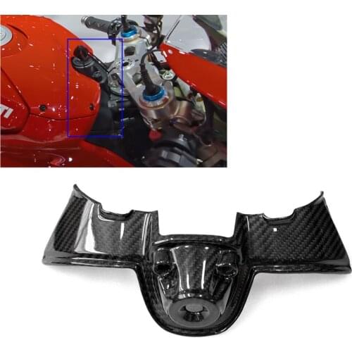 For Ducati Panigale V4 / V4S 100% 3K Carbon Fiber Key Cover Hole Guard Ignition Case Dash Panel Protector 2018 2019 2020