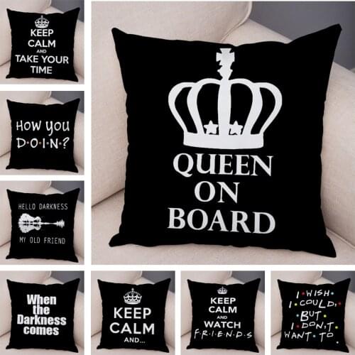 Keep Calm Queen Crown Letter Pillow Case Super Soft Short Plush Decor How You Do In Print Cushion Cover for Car Sofa Pillowcase