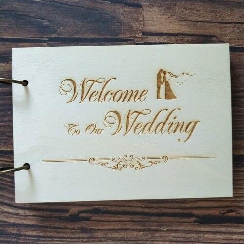 Wooden Wedding Guest Book Bride and Groom Welcome To Our Wedding Guestbook Wooden Rustic Wedding Album