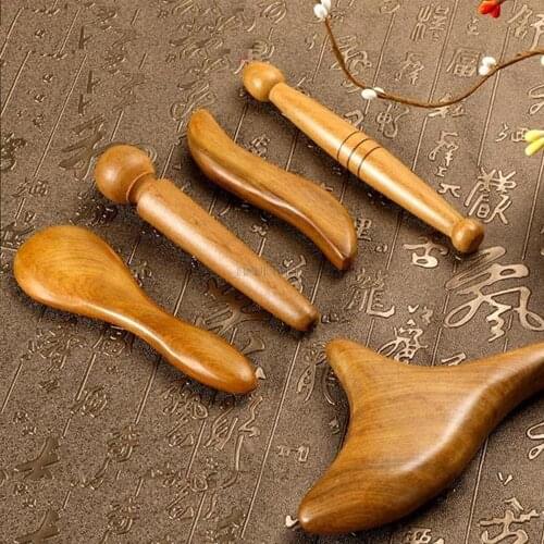 Wooden foot massager sole scraping board wooden scraper neck back body scraping meridian massage relaxation and health care tool