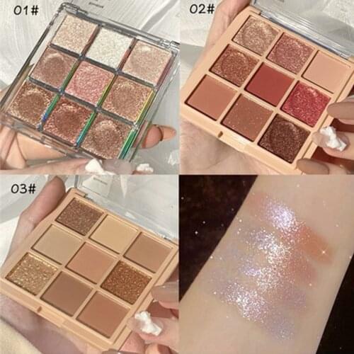 ROTO 9 Color Eye Shadow Disc Glitter Snow Spark Shimmer Pallete Easy To Wear Makeup Eyes Beauty Cosmetics Focallure Girls Gift