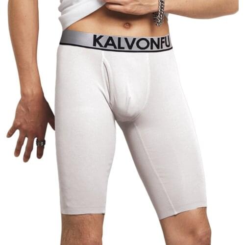 Long Men Boxer Underwear Shorts Mens Modal Long Leg Boxers Underpants For Brand Quality Sexy U Pouch Panties Home Pant A50