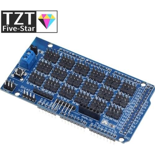 For Arduino MEGA Sensor Shield V1.0 V2.0 Dedicated Expansion Development Board MEGA 2560 Sup IIC Bluetooth SD Robot Parts DIY