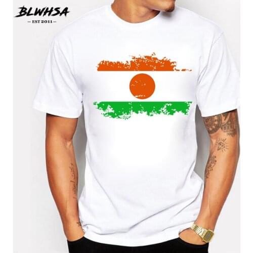 BLWHSA Niger Flag T shirt Men Fashion Short Sleeve Cotton Brand Cool T-shirts Summer Niger National Flag Men Tshirts Clothing
