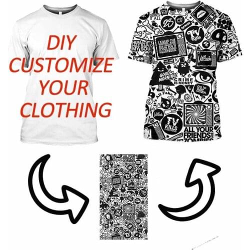 SONSPEE Customize DIY 3D Print T-Shirt Your Own Photos/Pictures/Star/Anime/Character/Singer Men Women Casual Hip Hop Streetwear