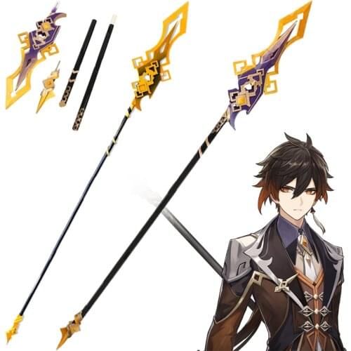 Game Genshin Impact Cosplay Zhongli Spear weapon Zhong li long sword arms earring Cosplay Christmas Accessories Halloween props