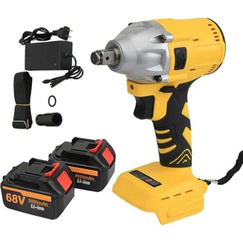 Electric Brushless Cordless Impact Wrench Rechargeable 2-speed 360N.m Drilling Power Tool with 2 9000mAh Battery LED Work Light