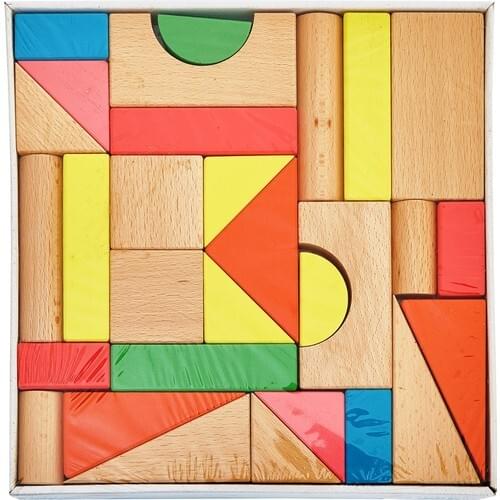 Gepettoys Intelligence Developer Wooden Blocks Boxed 30 Piece Wooden Toy