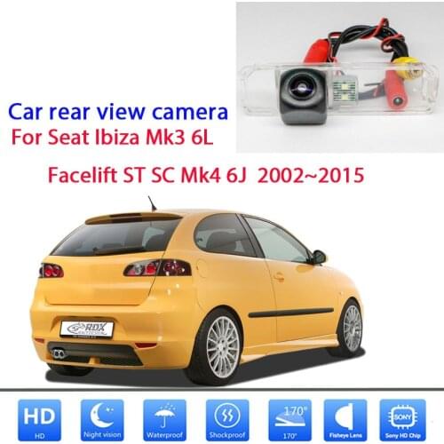 Rear View camera For Seat Ibiza Mk3 6L Facelift ST SC Mk4 6J 2002~2015 CCD HD Night Vision license plate camera Waterproof