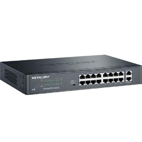 18 ports 16 poe 214W 1000Mbps VLAN Switch IEEE802.3af/at Max PoE 214W 18 ports Ethernet PoE Switch RJ45 Network Switch Plug&Play