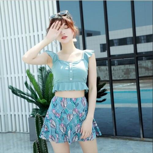 Bikini Set Women Summer Elegant High Waist Womens Beachwear Sexy Bikini Push Up Sweet Printed Off Shoulder Ladies Soft Swimsuit