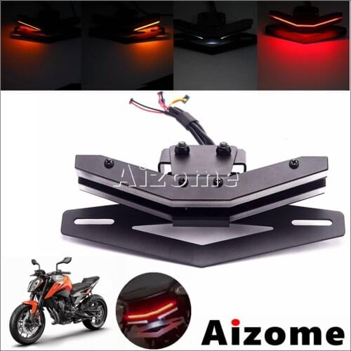 Motorbike LED Tail Tidy Fender Eliminator Kit License Plate Light Bracket w/ Turn Signal Tail Light For 790 Supermoto Motorcycle