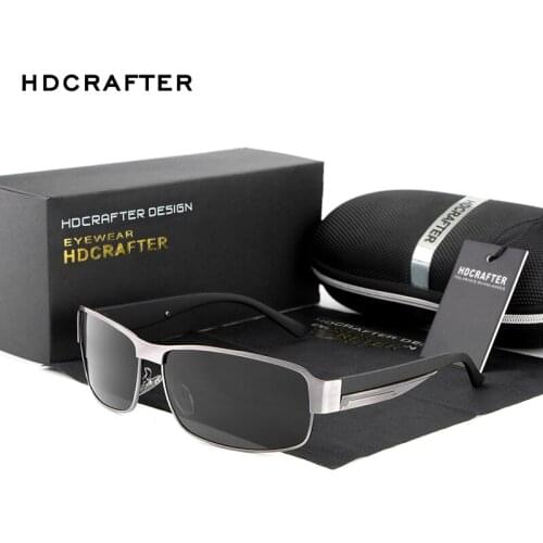 HDCRAFTER Fashion Driving Sun Glasses for Men Polarized Sunglasses UV400 Protection Brand Design Eyewear