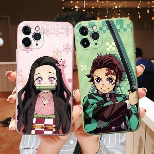Cartoon Japan Anime Demon Slayer Phone Case For iPhone 12 11 Pro XS MAX X XR SE 2020 7 8 Plus Kimetsu Candy Soft Silicone Cover