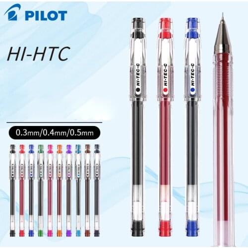 12pcs/Box Pilot HI-TEC Gel Pen Set Ballpoint Pen 0.25/0.3/0.4/0.5MM Fine Point Needle Neutral Gel Ink Black, Blue, Red BLLH-20C4