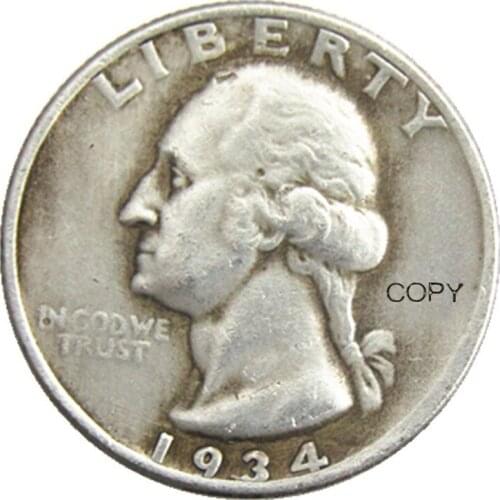 US 1934 P/D Different Mint Washington Quarter Dollars Silver Plated Copy Coin