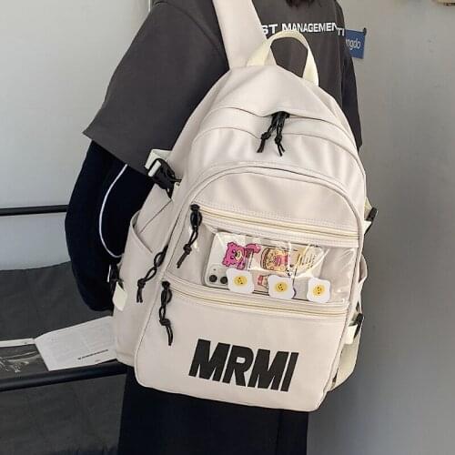 2021 New Nylon Backpacks for Teenagers Girls Large Capacity Backpacks Casual Lady Solid Color School Bags Simple Travel Rucksack