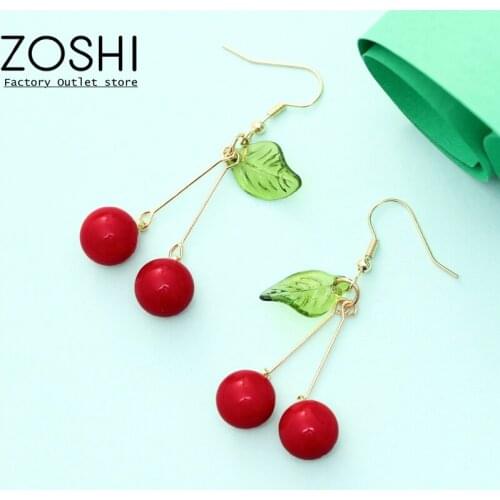 New Arrival Acrylic Fashion Women Drop Earrings Contracted Sweet Cherry Modelling Long Dangle Earrings Lovely Jewelry Gifts