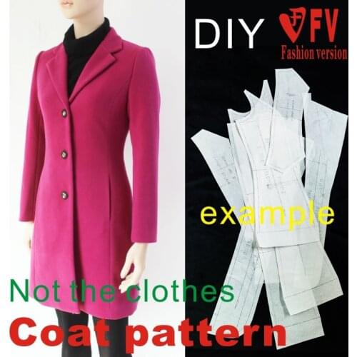Clothing DIY Womens Slim Coat Pattern Cutting Design Drawing BFY-133