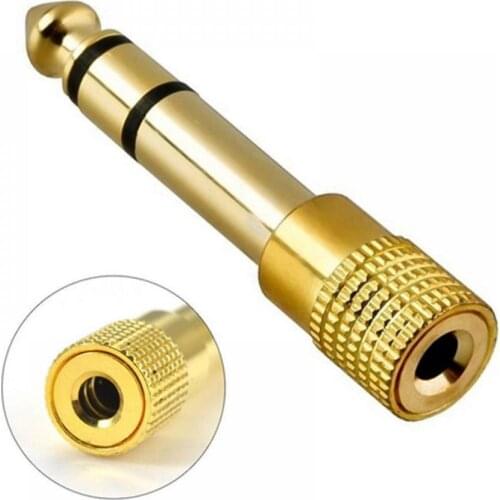 6.5mm Male To 3.5mm Female Jack Plug Audio Headset Microphone Guitar Recording Adapter 6.5 3.5 Converter Aux Cable Gold Plated