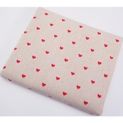 By Meter Printed Red Heart cotton and linen fabric for DIY sewing upholstery sofa curtain tablecloth cotton Cloth Material