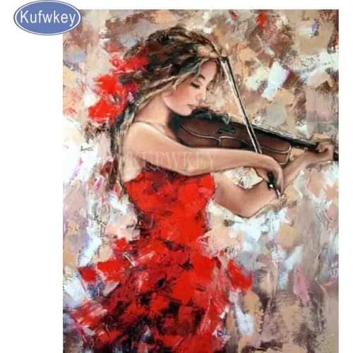 Full square diamond painting violin girl Cross-Stitch 5d diy Diamond embroidery Picture of Rhinestone,mosaic,stickers,decor