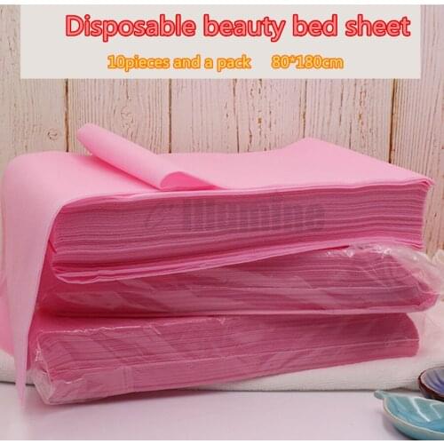 50Pieces 80*180cm Disposable Beauty Salon Bed Sheet Thickened Pink Mattress Cover Non-woven Beauty Salon Massage Bed Sheet
