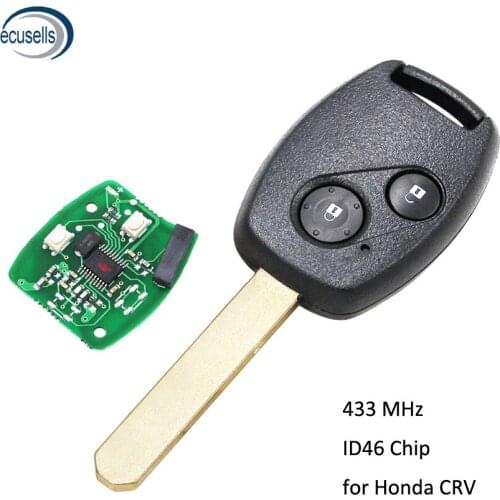 Remote Key Fob 2 Button 433MHz for Honda CRV ID46 Chip Ignition Key