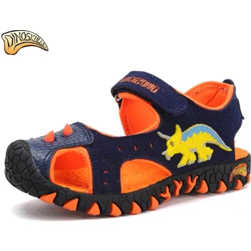 Boys flashing sandals Boys glowing sneakers kids shoes luminous tenis led infantil boys beach sandals 3D dinosaur sandals 27-33