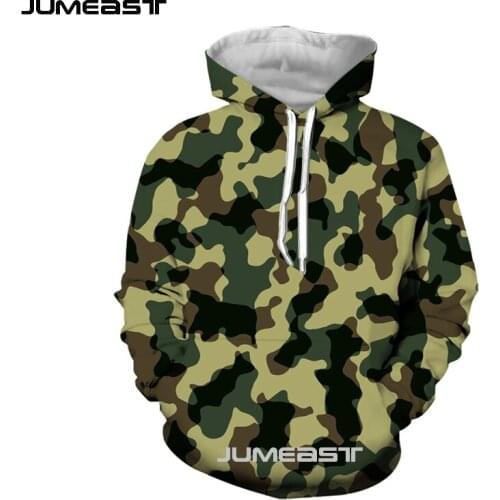 Jumeast Brand Men/Women 3D Printed Sweatshirt Camouflage Long Sleeve Fashion Cap Hoody Sport Pullover Spring Hoodies