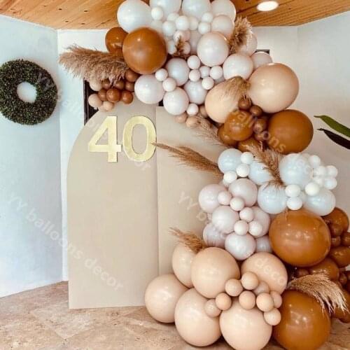 Balloon 5-18inch Baby Shower 154pcs Balloons Garland Brown Mama To Be Later Happy Birthday Double Apricot New Year Decoration