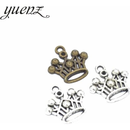 YuenZ 20pcs Zinc Alloy Antique Silver color Crown Charms Pendants Jewelry Findings For DIY Choker Necklace Bracelet 18*18mm N204