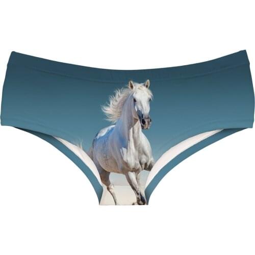 Peachy Chessboard Lady Panties 3D Pink Horse Pattern Polyester Women Underwear Rainbow Bird Unicorn Banana Girl Briefs