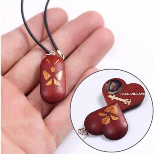 The Illusionist Locket Wood Butterfly Necklaces Pendant Photo Necklace Valentines Day Gift For Women Silver Jewelry