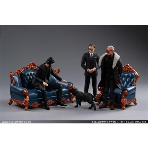 1/12 Scale FW013 Single Double Triple European Retro Sofa Doll Scene Components For Mostyl Body Figures Collectable