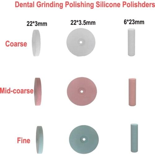 100PCS 3 Colors Dental Mixed Colors Dental Grinding Silicone Rubber Polish Wheels for Dental Jewelry Rotary Tool Polishing Disc
