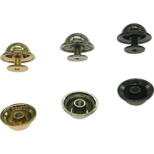 13 mm diameter hat rivet screw base DIY handmade leather decorative button mushrooms nails gold black decorative rivet