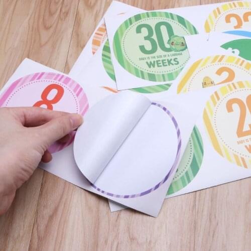 16 Pcs Pregnancy Milestone Stickers Photography Weekly Belly Clothing Stickers GXMB