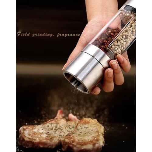 2 In 1 Stainless Steel Manual Salt Spice Pepper Grinder Kitchen Corn Pea Bean Coffee Mill Grinder kitchen Accessories Tool