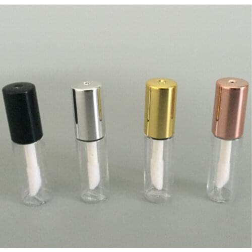 Free shipping-(500pieces/lot) Empty lip gloss tube 1.2ml small lipstick tube mini sample lip gloss container with silver UV cap