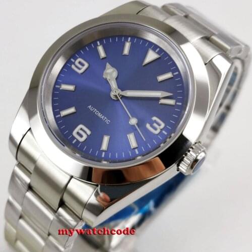 40mm Bliger blue dial black dial sapphire crystal mingzhu 2813 automatic mens watch