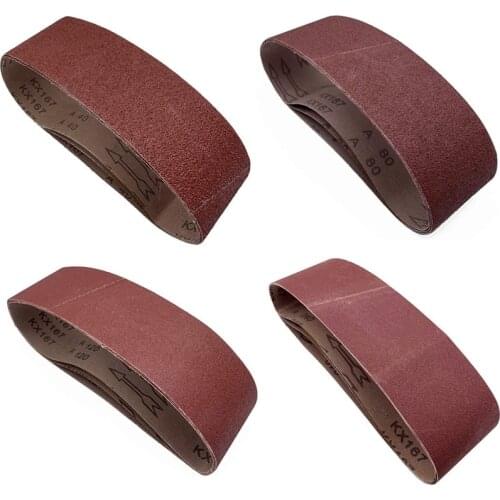 4X24in Sanding Belts for Belt Sander (5 Each of 40 80 120 240 Grits) Aluminum Oxide Belt Sander Paper, 20 Pack