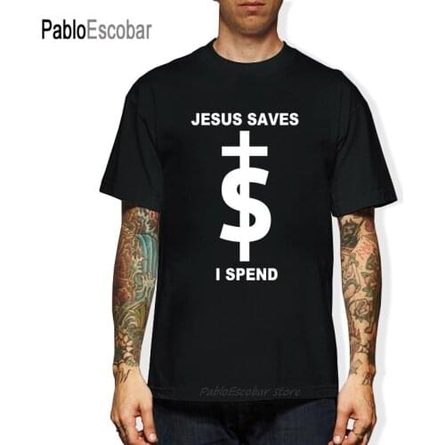 Free Shipping mens t shirts fashion Lil Wayne Jesus Saves I Spend T-shirt Cotton short sleeves tee shirt hip hop t shirts