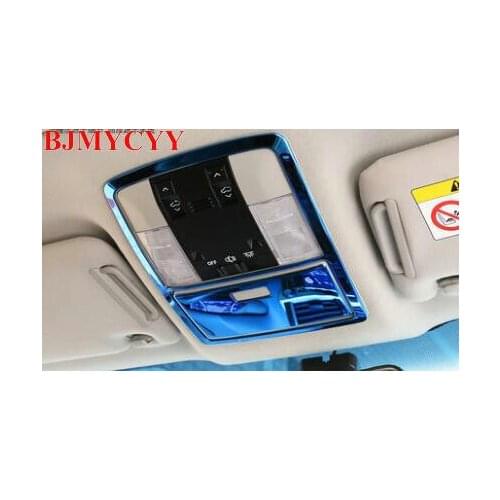 BJMYCYY 2PCS/SET Stainless steel decorative frame for front reading lamp for Toyota Prado 2700 2010-2018