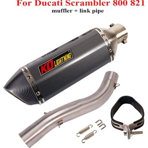 Slip on Motorcycle Exhaust System Muffler Silencer Escape Tip Connect Link Tube Exhaust System for Ducati Scrambler 800 821