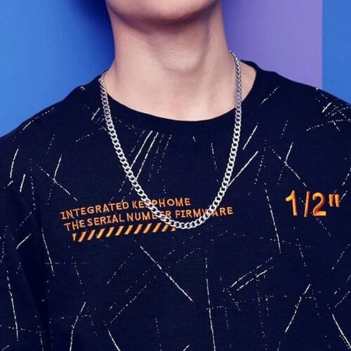 Long Hip Hop Necklace Stainless Steel Chain Necklaces for Women Men on The Neck Fashion Jewelry Gift Accessories