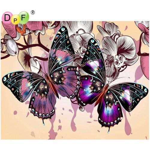 DPF Diamond Embroidery color butterfly Diamond Painting Cross Stitch Rhinestones Full Square Diamond Mosaic decor New Years gifs