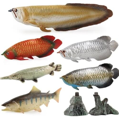 Simulated Arowana Dragon Fish Salmon Action Figure Model Toy Doll Home Decoration