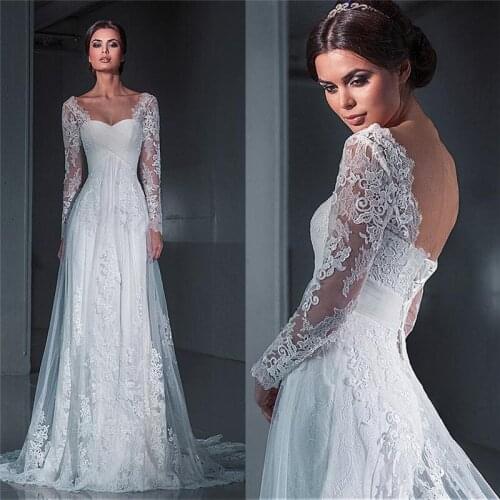 Beautiful Lace Long Sleeves Mermaid Wedding Gown Bandage Corset Pleated Bride Wedding Dresses Lace Appliques Overlay