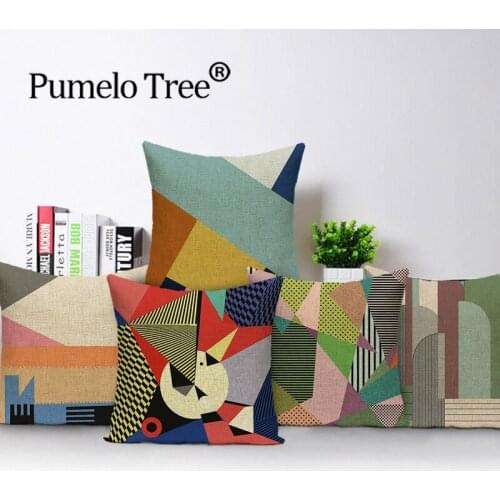 Moroccan Abstract Decor Cushion Covers Geometric Stripe Decoration Home Throw Pillow Covers Stitching Linen Pillows Case Cojin